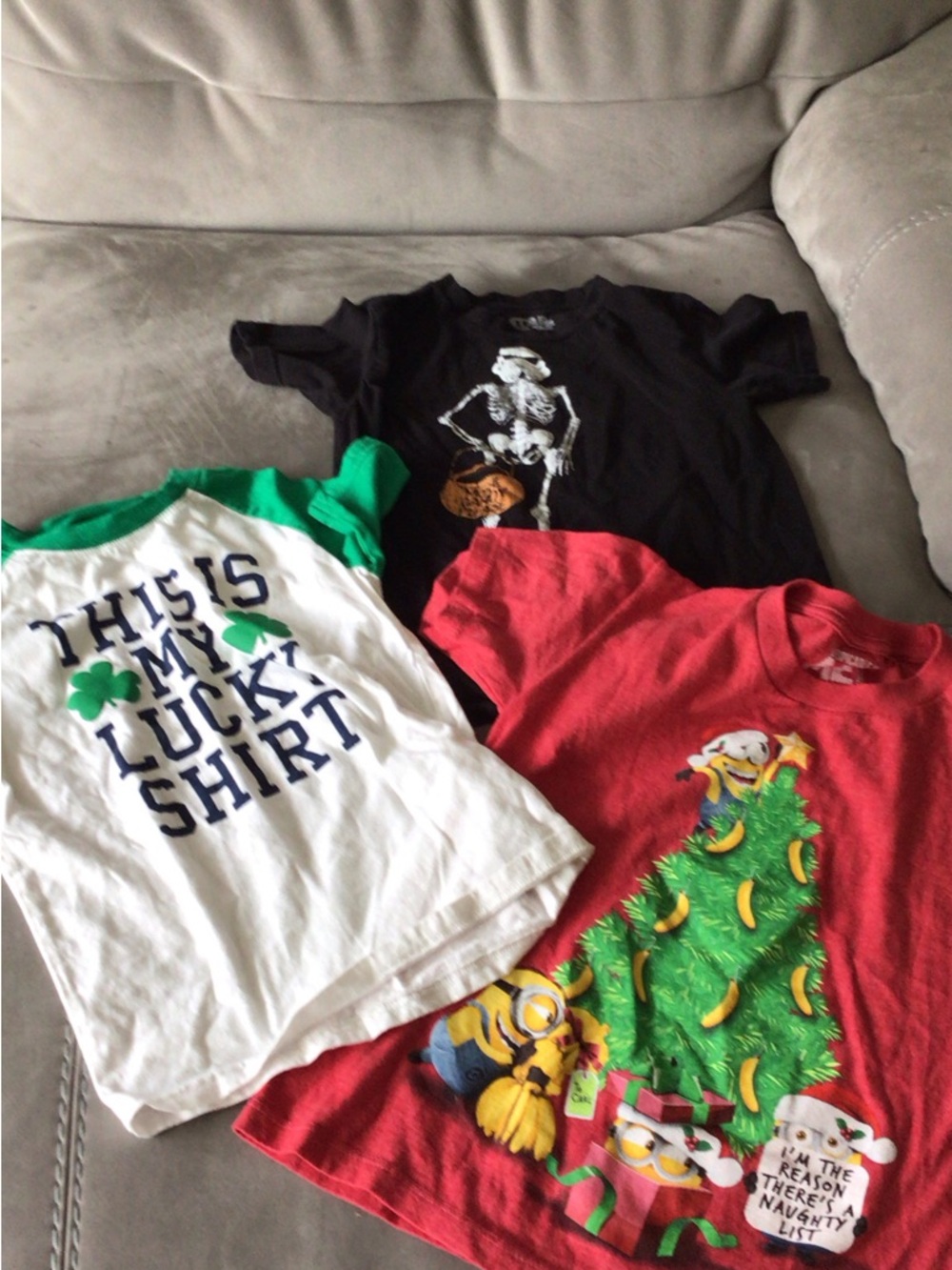 Target Kids' Short Sleeve holiday Tees - White/Green, Black, Red